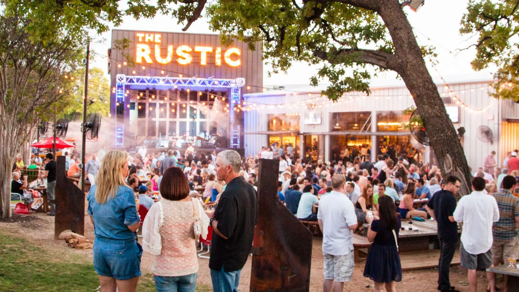 Outdoor music venue with stage