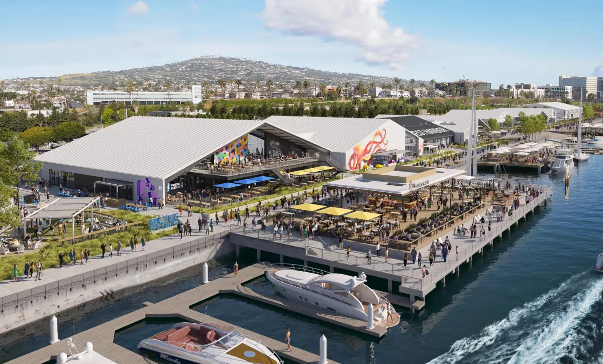 Aerial view of the West Harbor waterfront development